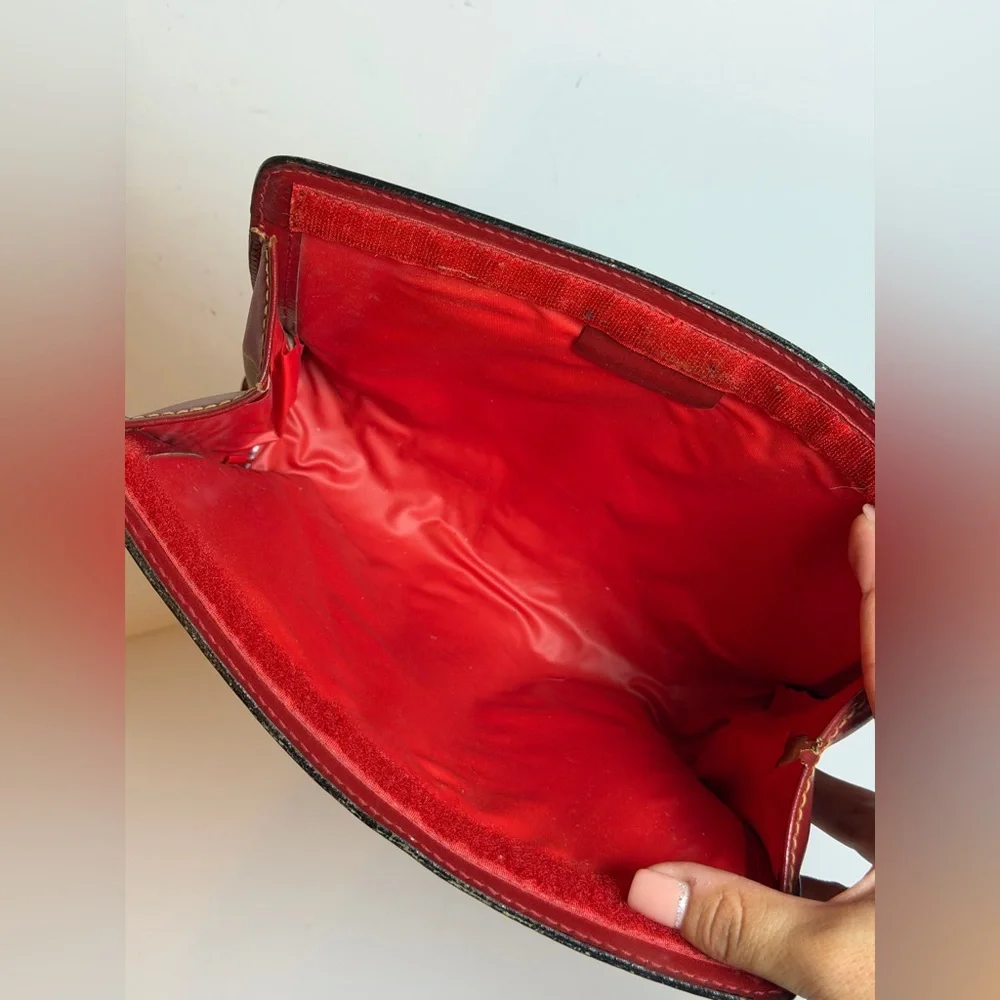 Vintage Gucci Parfums GG Monogram Red Clutch Bag